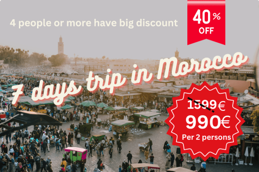 Emoji Traveling 7 Days Trip in Morocco discount 40% and 990 euro
